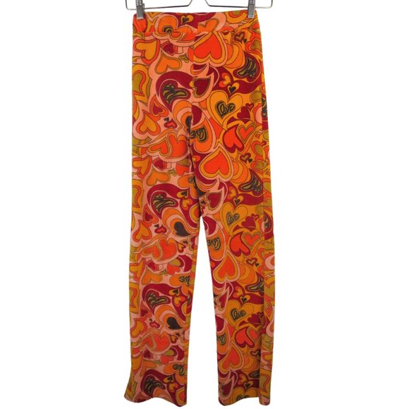 Urban Outfitters NGOrder Groovy Heart Print Velour Pant XS - Picture 6 of 9